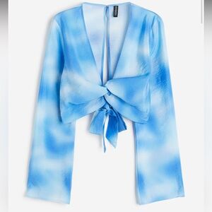 H&M Sky Blue Tie-Back Blouse